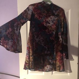 Lulus bell sleeve, high neck dress